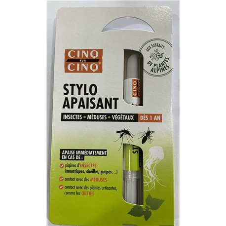 CINQ SUR CINQ STYLO APAISANT INSECTES-MEDUSES-VEGETAUX DES 1 AN