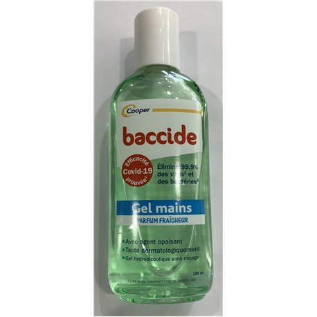 BACCIDE GEL HYDROALCOOLIQUE MAINS SANS RINCAGE PARFUM FRAICHEUR 100ML