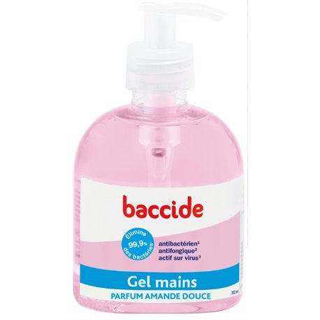 BACCIDE GEL HYDROALCOOLIQUE MAINS SANS RINCAGE PARFUM AMNDE DOUCE 300ML