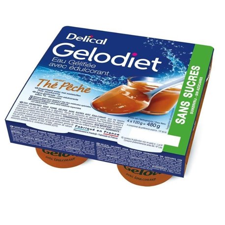 DELICAL GELODIET EAU GELIFIEE SANS SUCRES THE PECHE 4X 120G