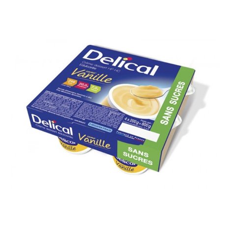 DELICAL HPHC EDULCOREE CREME DESSERT VANILLE SANS SUCRE 4X 200G