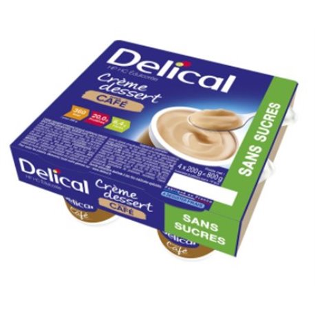 DELICAL HPHC EDULCOREE CREME DESSERT CAFE SANS SUCRES 4X 200G
