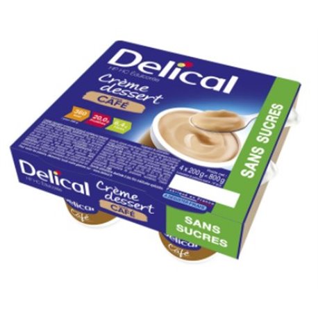 DELICAL HPHC EDULCOREE CREME DESSERT CAFE SANS SUCRES 4X 200G