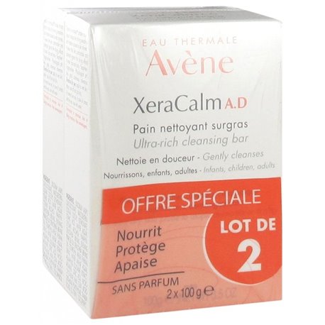 AVENE XERACALM AD PAIN NETTOYANT SURGRAS LOT 2X 100G