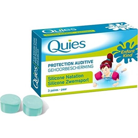 QUIES PROTECTION AUDITIVE SILICONE NATATION ENFANT 3 PAIRES