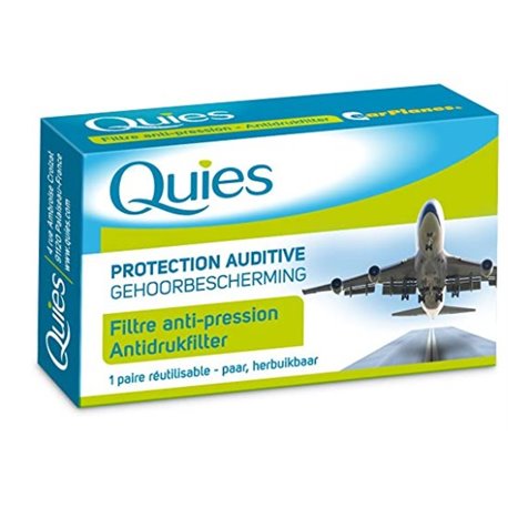 QUIES PROTECTION AUDITIVE FILTRE ANTI-PRESSION 1 PAIRE REUTILISABLE