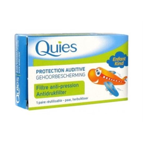 QUIES PROTECTION AUDITIVE FILTRE ANTI-PRESSION ENFANT 1 PAIRE REUTILISABLE