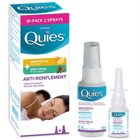 QUIES ANTI-RONFLEMENT BI-PACK SPRAY BUCCAL + SPRAY NASAL