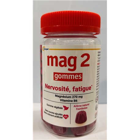 Mag2 Gommes Nervosité Fatigue - Magnésium, vitamine B6