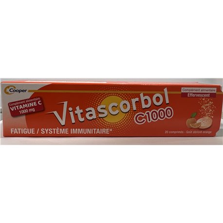 VITASCORBOL C 1000 20CP EFF GOUT ABRICOT ORANGE