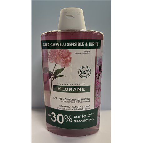 KLORANE SHAMPOING A LA PIVOINE BIO LOT 2X 400ML