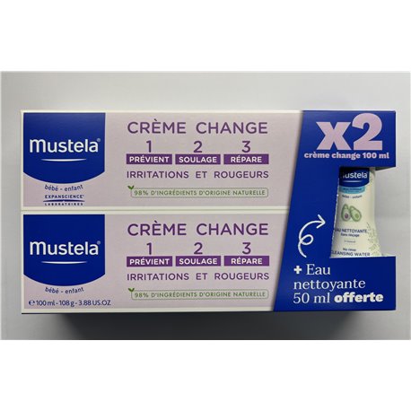 MUSTELA CREME CHANGE 1-2-3 LOT 2X 100ML