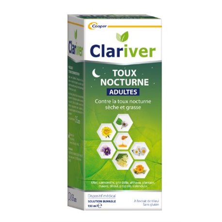 CLARIVER SIROP TOUX NOCTURE ADULTES 150ML