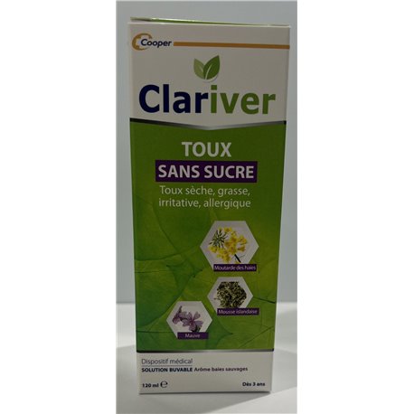 CLARIVER TOUX SANS SUCRE DES 3 ANS 120ML