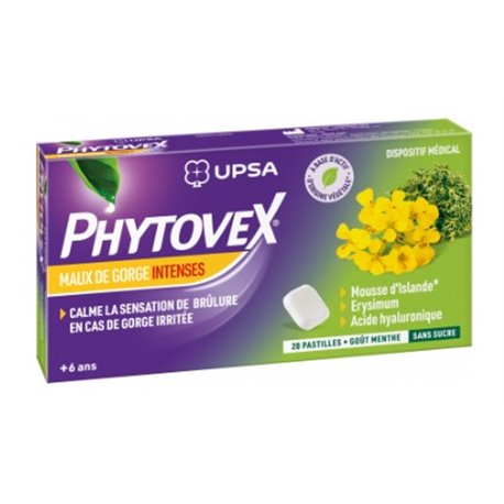 PHYTOVEX MAUX DE GORGE INTENSES 20 PASTILLES