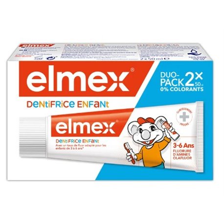 ELMEX DENTIFRICE ENFANT 3-6ANS LOT 2X 50ML