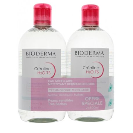 BIODERMA CREALINE H20 TS LOT 2X 500ML