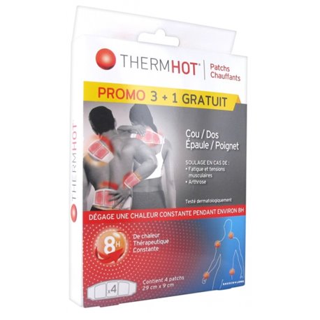 THERMHOT PATCHS CHAUFFANTS COU/DOS/EPAULE/POIGNET X4