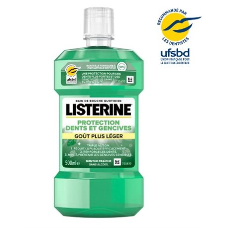 LISTERINE PROTECTION DENTS ET GENCIVES GOUT PLUS LEGER 500ML