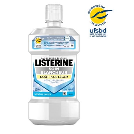 LISTERINE SOIN BLANCHEUR GOUT PLUS LEGER 500ML