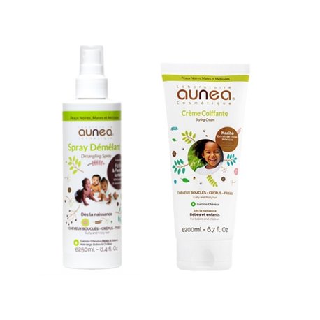 AUNEA LOT 1 SPRAY DEMELANT + 1 CREME COIFFANTE