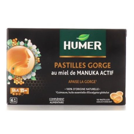 HUMER PASTILLES GORGE MIEL DE MANUKA ACTIF 16 PASTILLES