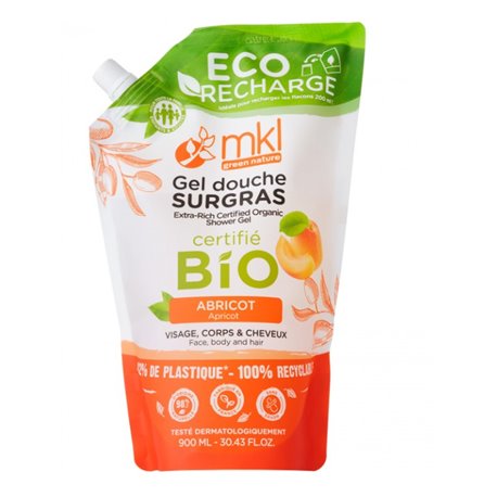 MKL GEL DOUCHE SURGRAS BIO ABRICOT ECO-RECHARGE 900ML