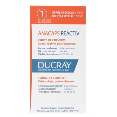 DUCRAY ANACAPS REACTIV CHUTE DE CHEVEUX 90GELULES