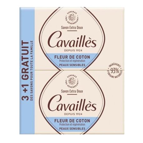 ROGE CAVAILLES SAVON EXTRA DOUX FLEUR DE COTON 4X 250G