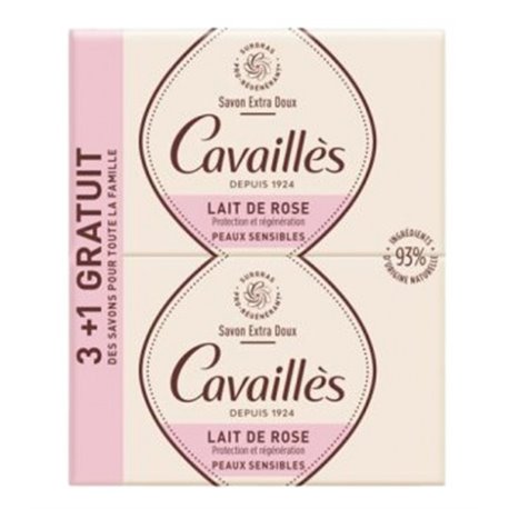 ROGE CAVAILLES SAVON EXTRA DOUX LAIT DE ROSE 4X 250G