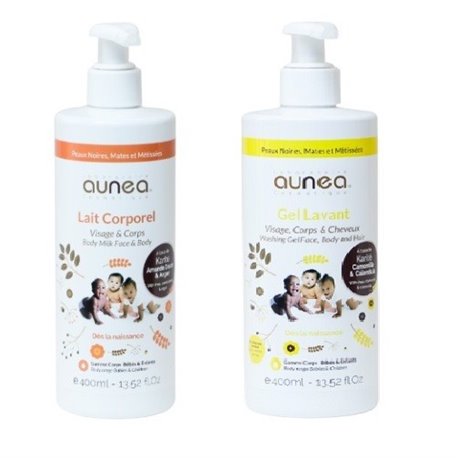 AUNEA DUO GEL LAVANT + LAIT CORPOREL 400ML