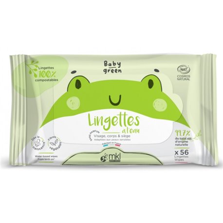 MKL BABY GREEN LINGETTES A L'EAU X56 LINGETTES