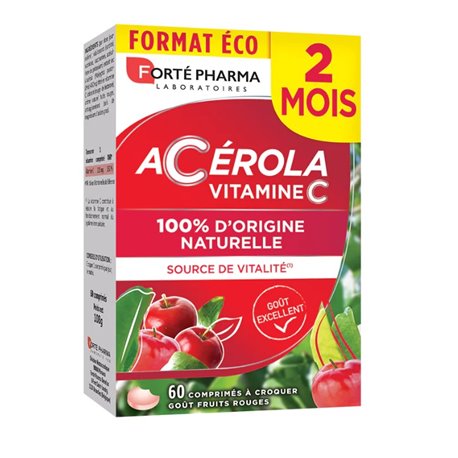 FORTE PHARMA ACEROLA VITAMINE C NATURELLE 60 COMPRIMES A CROQUER