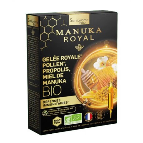 SANTAROME BIO MANUKA ROYAL GELEE ROYALE POLLEN PROPOLIS MIEL 20 AMP