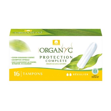 ORGANYC TAMPON SANS APPLICATEUR REGULIER 16 TAMPONS