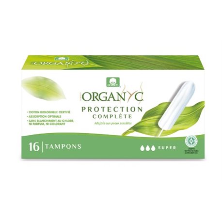 ORGANYC TAMPON SANS APPLICATEUR SUPER 16 TAMPONS