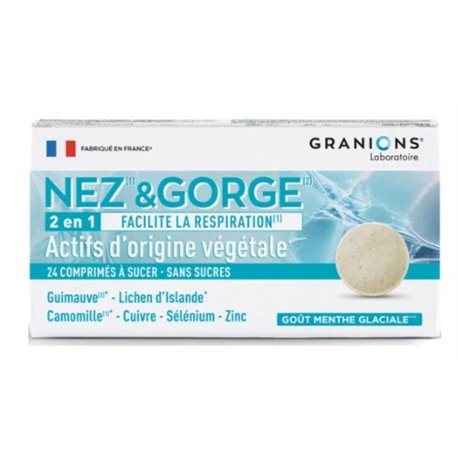 GRANIONS NEZ & GORGE 24 COMPRIMES A SUCER