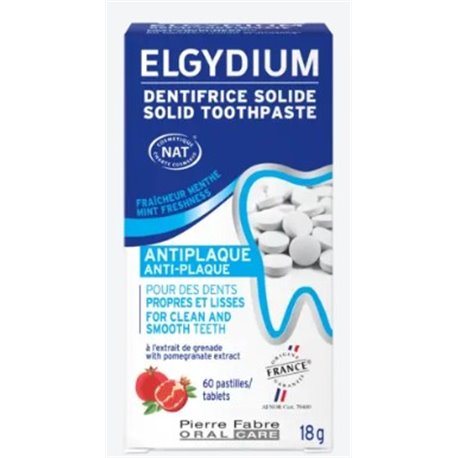 ELGYDIUM DENTIFRICE SOLIDE ANTI-PLAQUE 60 PASTILLES