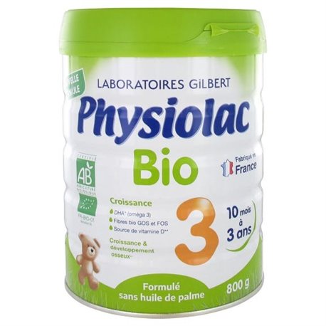 PHYSIOLAC BIO CROISSANCE 3E AGE 10 MOIS A 3 ANS 800G